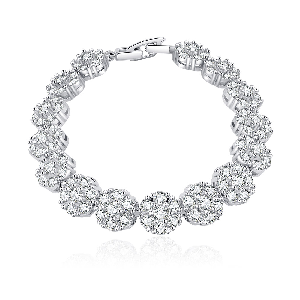 CZ Petal Link Bracelet